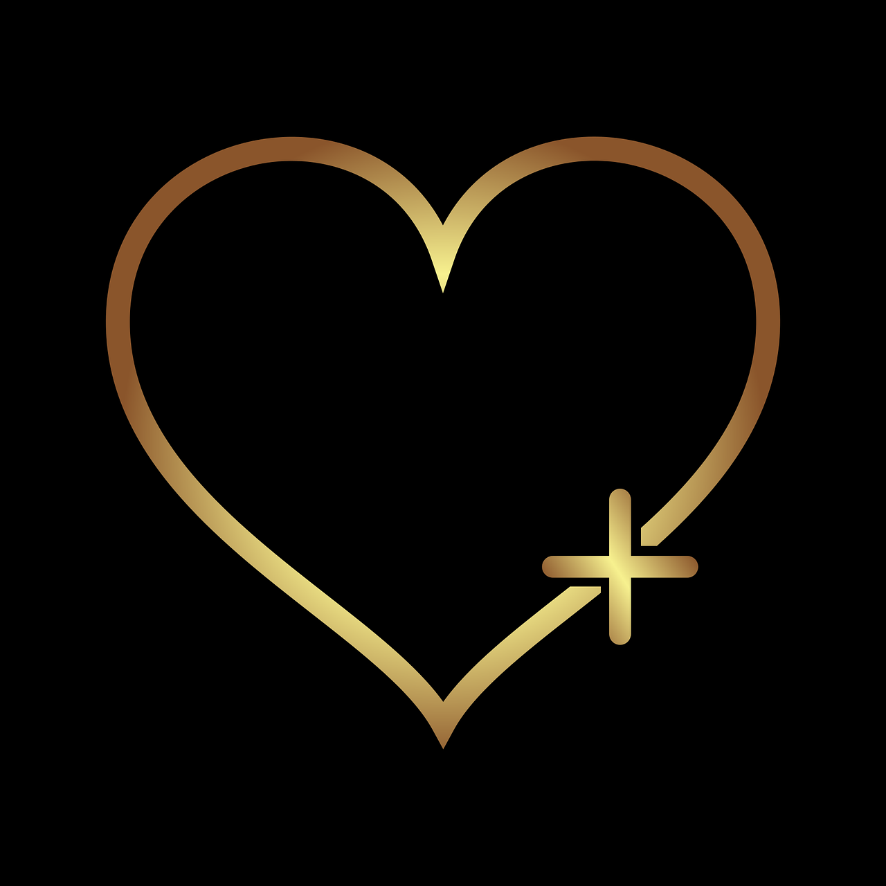 a heart, love, gold