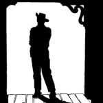 man, silhouette, western