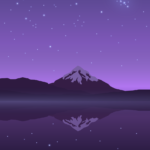 mountains, lake, stars