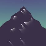 night, moon, mountain