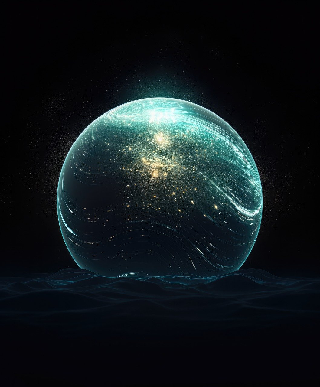 globe, bubble, water