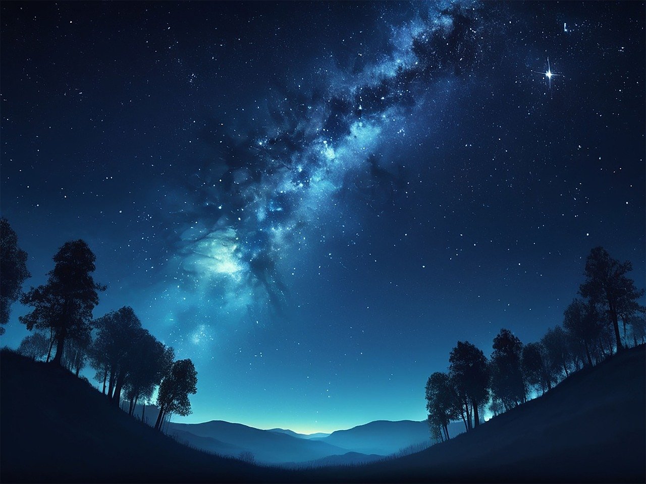 landscape, night's stars, sky