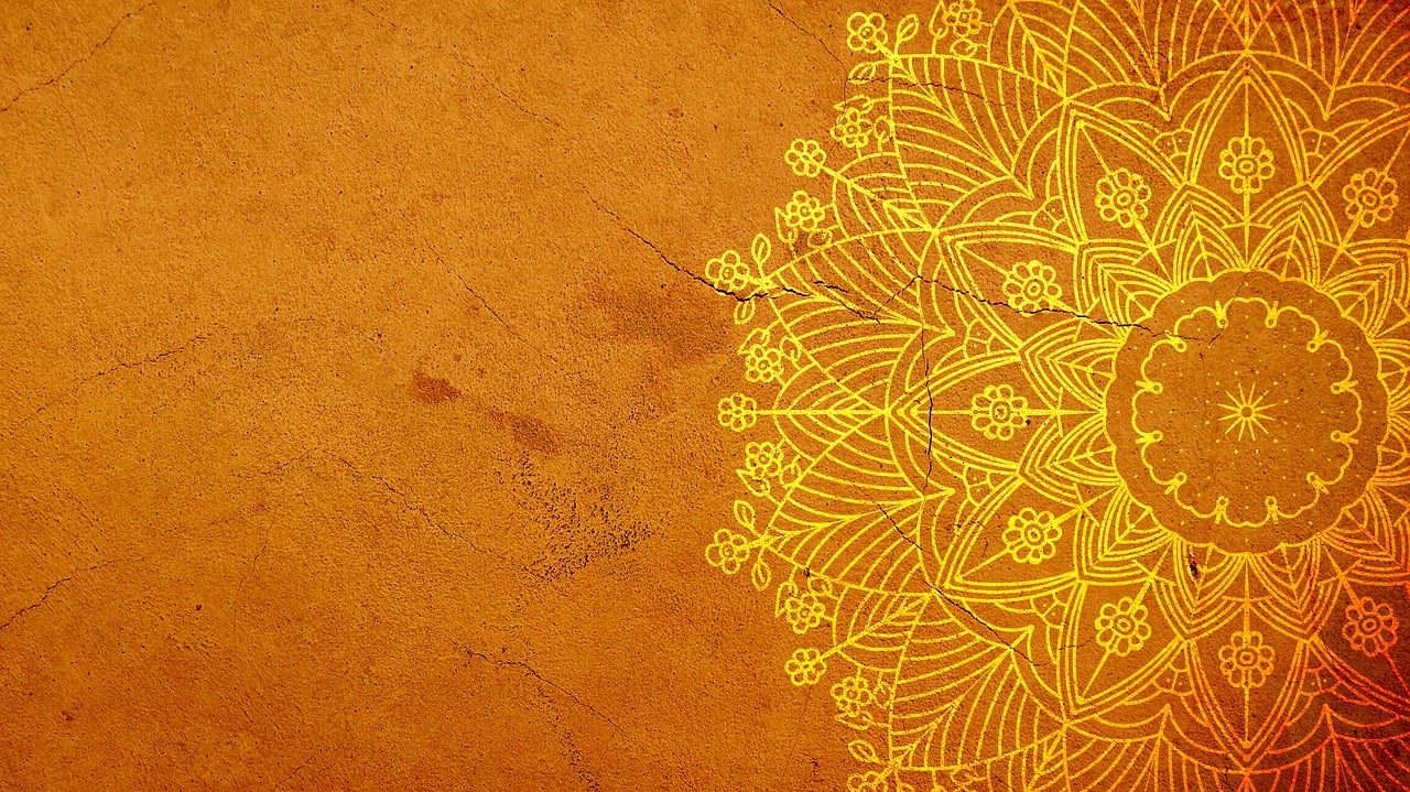 mandala, yellow, background