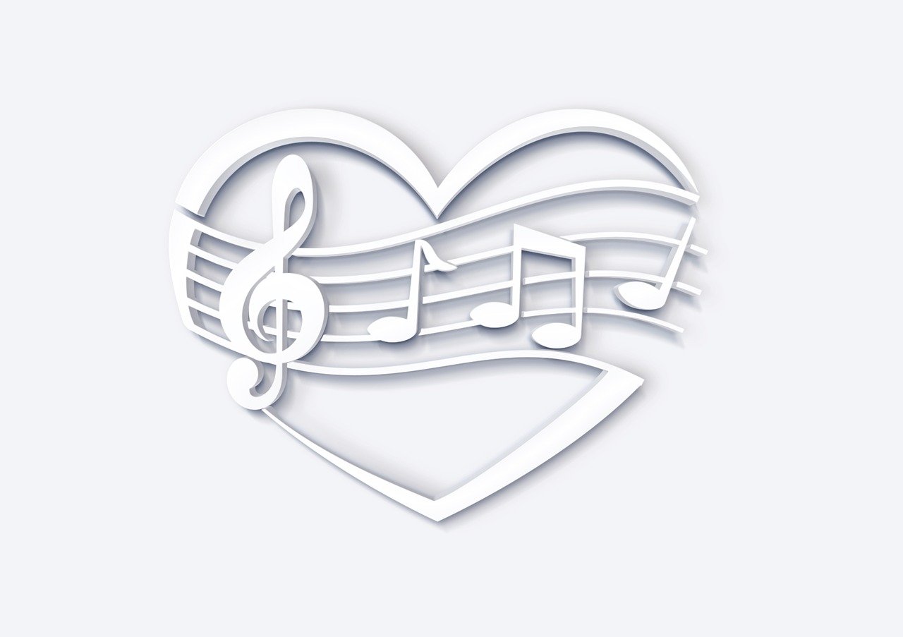 love, heart, music