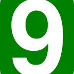 nine, 9, rounded