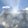heart, angel, wing, nature, love, romance, flying heart, feelings, heaven, clouds, affection