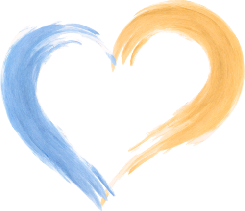 ukraine, creation, a heart, love, yellow, blue, brush, drawing, ukraine, love, love, love, love, love