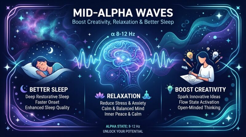 Mid-Alpha Waves: Better Sleep, Relaxation & Creativity