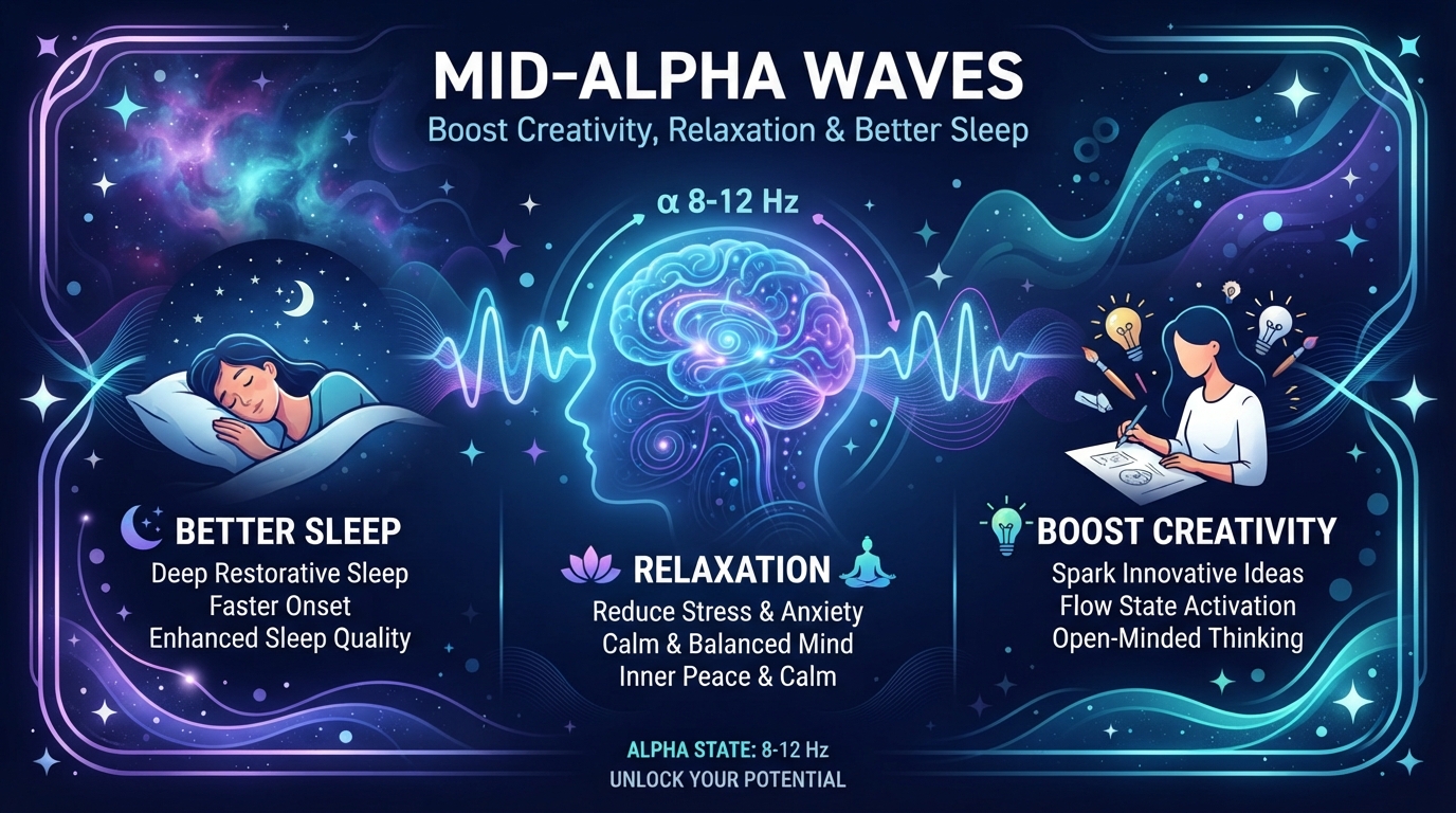 Mid-Alpha Waves: Better Sleep, Relaxation & Creativity
