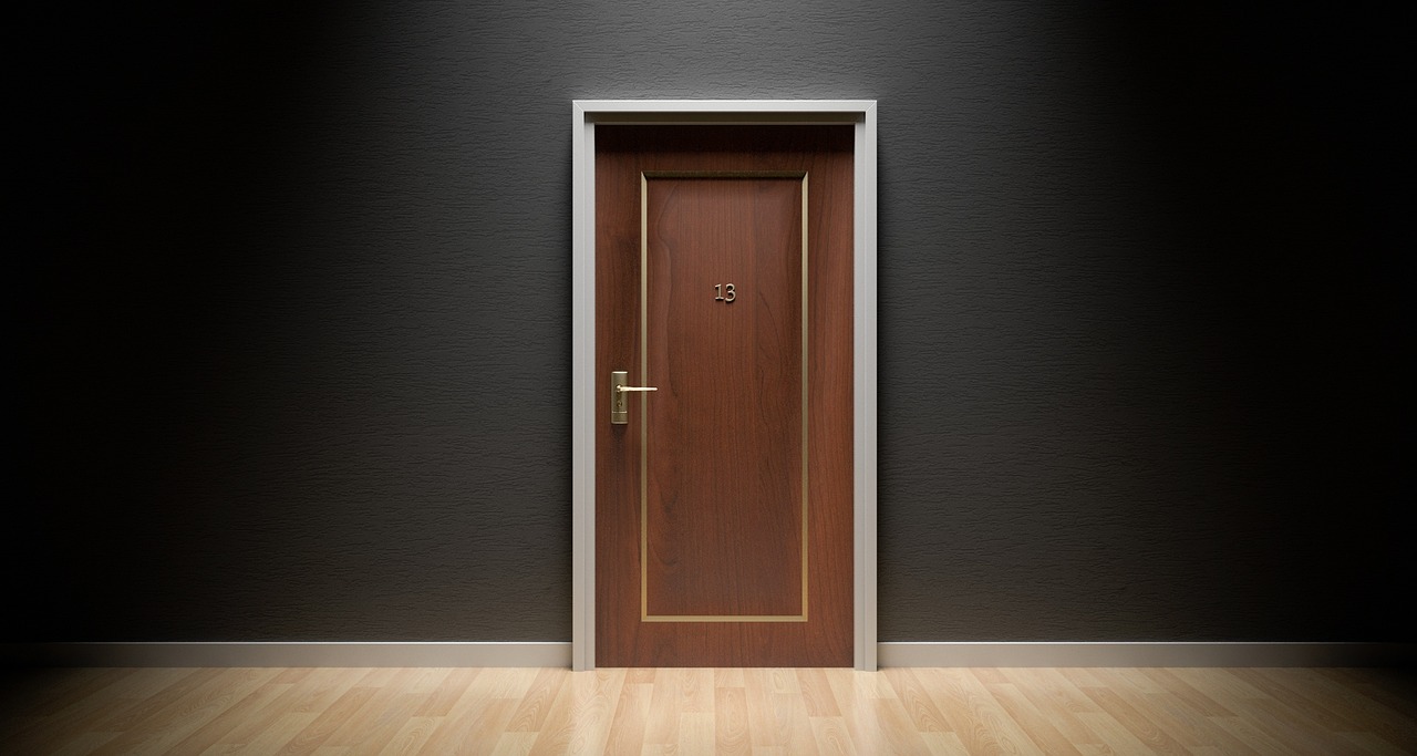 door, bad luck, 13, thirteen, unlucky, hotel, apartment, closed, surprise, mystery, disaster, superstition, home, 13th, luck, motel, wood, floor, wall, fantasy, scary, spooky, handle, door knob, brass, clean, darkness, light, fear, evil, creepy, door, door, door, door, door