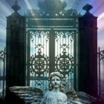 angel, gate, gate of heaven, figure, light rays, sunbeams, heaven, graveyard, faith, angel figure, sculpture, hope, quiet, statue, stone figure, mystical, entrance, resurrection, christianity, enlightenment, lighting mood, wrought iron, peaceful, pray, heavenly, dream, mysticism, esoteric, symbol, angel, angel, angel, gate, gate, gate, gate, heaven, heaven, heaven, heaven, heaven, graveyard, statue, statue, resurrection, resurrection, wrought iron, wrought iron, esoteric