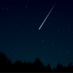 shooting star, sky, nature, night, dark, stars, meteor, night sky, starry, woods, darkness