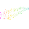 rainbow, notes, nature, music, flow
