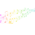 rainbow, notes, nature, music, flow