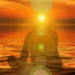 woman, silhouette, sunset, nature, view, direction, self, meditation, relaxation, power, energy, dusk, self-healing, esoteric, healing powers, body