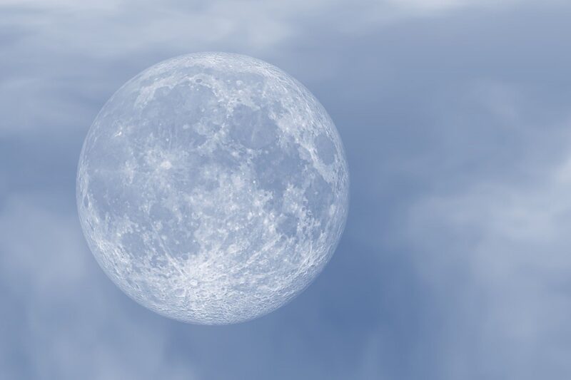 moon, darling, full moon, clouds, nature, the moon, blue sky, atmosphere