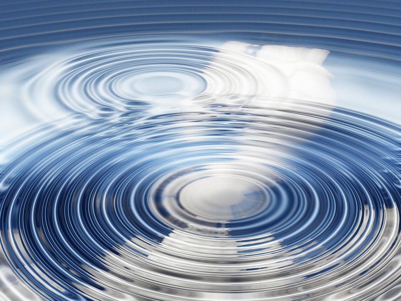 wave, concentric, nature, waves circles, water, circle, blue circle