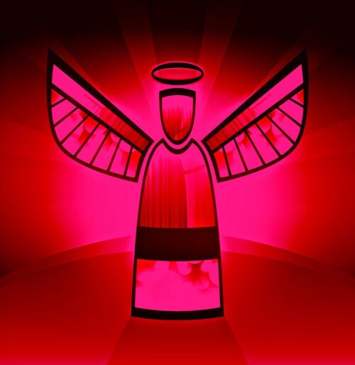 angel, red, abstract, guardian angel, peace