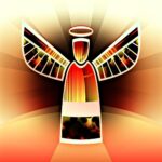 angel, multicoloured, abstract, guardian angel, peace