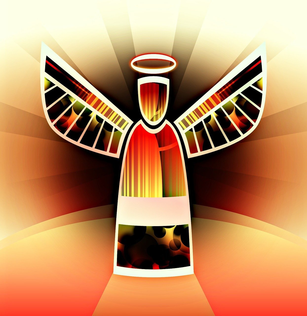 angel, multicoloured, abstract, guardian angel, peace