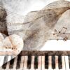 music, grades, scrapbooking, clef, heart, rose, keyboard, notenblatt, volume, staves, lines, piece of music, background, watercolor, multicoloured, artistic, texture, background image, design, grungy, splashes of color, art, abstract, vintage