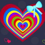colorful heart, love, colorful, romantic, colors, hearts, art, card of