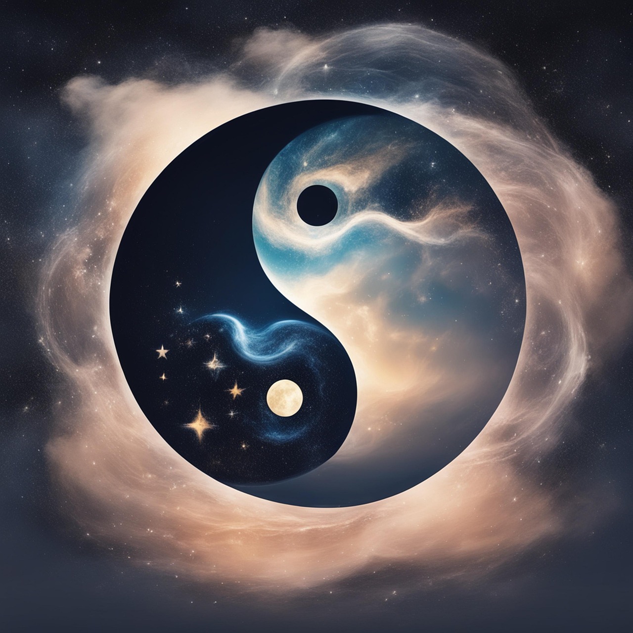 ai generated, yinyang, balance, harmony, dragon, meditation, karma, yang, symbol, chic, circle, spiritual, yin-yang