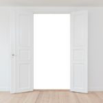 room, home, interior, house, indoors, door, entrance, open, opening, template, view, cutout