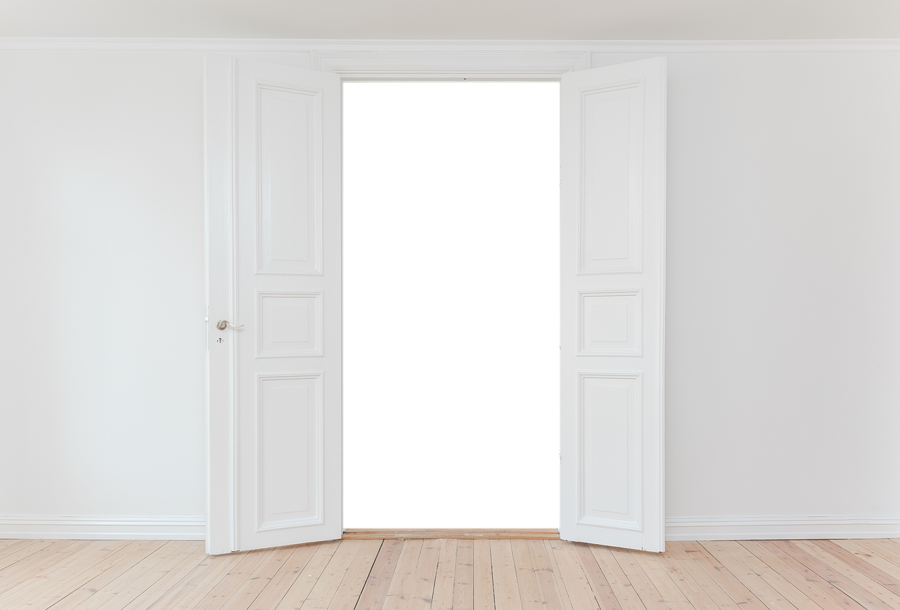 room, home, interior, house, indoors, door, entrance, open, opening, template, view, cutout