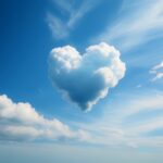 ai generated, clouds, heart, heaven, mood, heart shape, nature, background, love, symbol, romantic, skyscape, cloudy, valentinstag