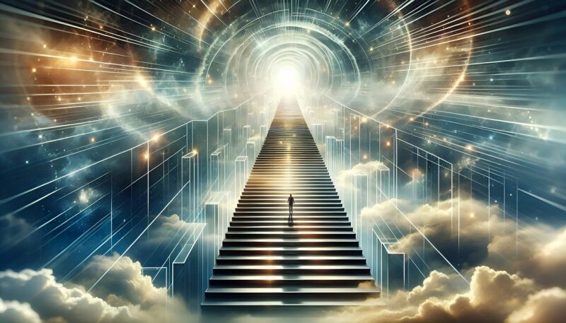 ai generated, stairs, infinity, infinite, eternity, way of life, rise, path, career, beyond, ascent, light