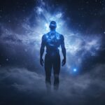 ai generated, universe, cosmos, meditation, silhouette, man, space, mindful space, stars, galaxy, mindfulness, peaceful mind, serenity, cosmic meditation, spiritual journey, cosmic energy
