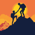 climbing, hiking, teamwork, silhouette, support, mountain, friendship, adventure, sunrise, effort, trust, journey, nature, partnership, cooperation, challenge, inspiration, success, motivation, guidance, strength, unity, leadership, help, book cover