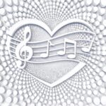 points, circles, grades, music, template, structure, clef, heart, love, multicoloured, waves, abstract, rings, concentric, surface, symmetry, the shade, shape, music, music, music, music, music, heart