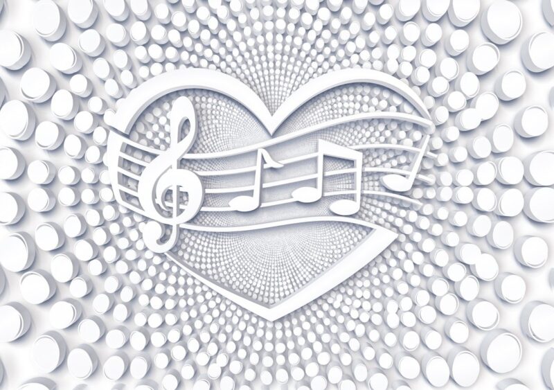 points, circles, grades, music, template, structure, clef, heart, love, multicoloured, waves, abstract, rings, concentric, surface, symmetry, the shade, shape, music, music, music, music, music, heart