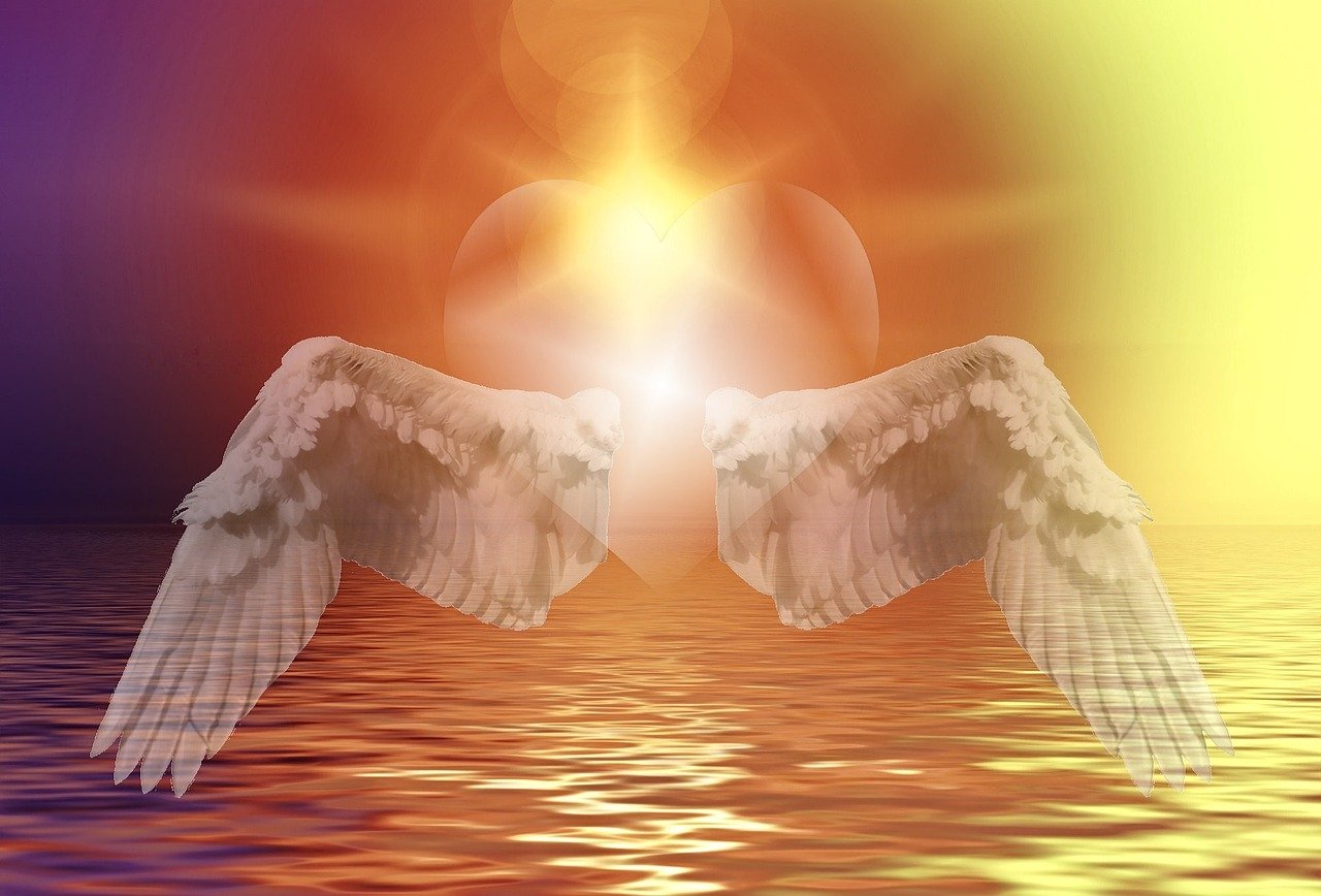 heart, wing, stars, love, flying heart, be in love, feelings, warm, message, romance