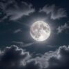 ai generated, moon, night, illuminating, full moon, dark, moody, clouds, bright, night sky, astronomy, nature, sky