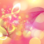 music, treble clef, abstract, waves, sound, melody, harmony, rhythm, vibrant, colorful, digital, art, symphony, notes, flowing, bright, fantasy, magical, sparkle, blur