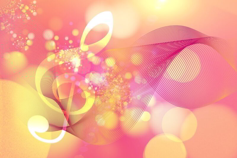 music, treble clef, abstract, waves, sound, melody, harmony, rhythm, vibrant, colorful, digital, art, symphony, notes, flowing, bright, fantasy, magical, sparkle, blur