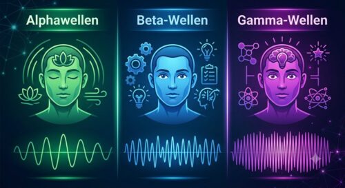 Alphawellen, Beta-Wellen und Gamma-Wellen im Vergleich