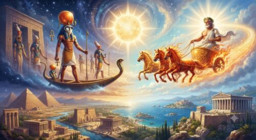 Egyptian and Greek Pantheon: Architects of the Sun’s Journey