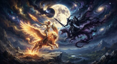Mythological Cycles: Light, Darkness, and Lunar Battles