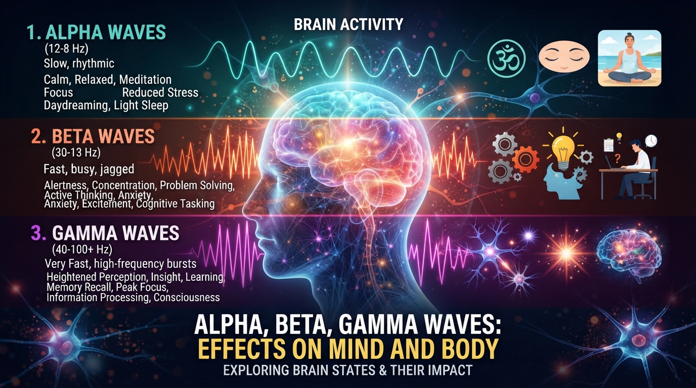Alpha, Beta and Gamma Waves: Effects on Mind and Body