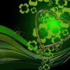 background, heart, love, green, texture, abstract, fractal, template, lines, waves, move, swing, rotation, circle, light, reflection, bokeh, leaves