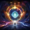 ai generated, portal, stargate, dimension, parallel, energy, world, passage, rainbow, mystical, spiritual, gate, magical, magic, mystic