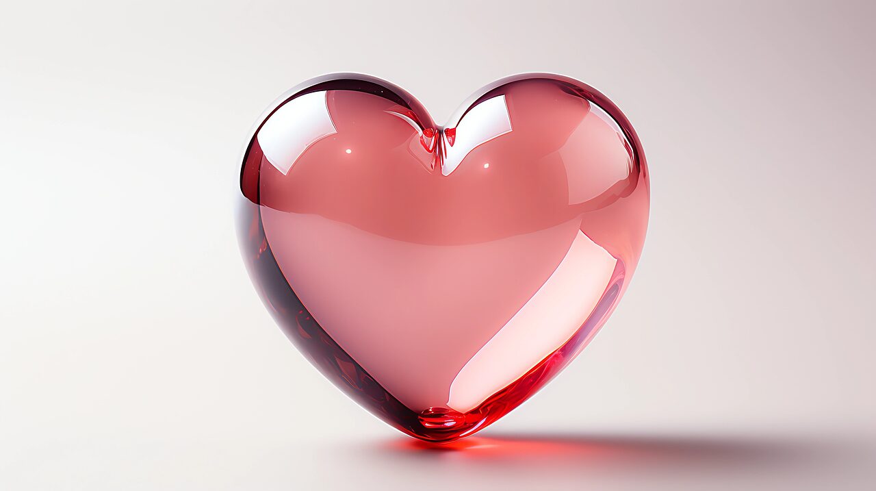 ai generated, heart, crystal, shape, love, symbol, glass, art, romance, valentine, shiny, token