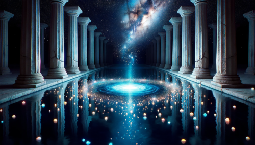 ai generated, dimension gate, passage, portal, architectural, stargate, threshold, dimension, temple, mysterious, mystic, dream, fear, spell, mystery, space, supernatural, fantasy