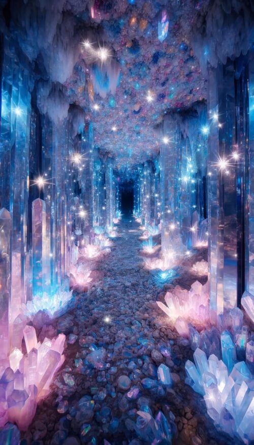 ai generated, crystal, cave, minerals, glow, fantasy, crystal, crystal, crystal, crystal, crystal, glow