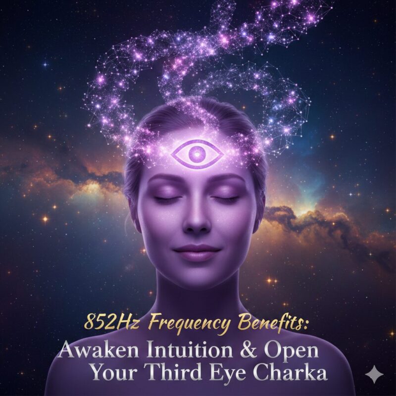 852Hz frequency, Solfeggio, third eye, intuition, spiritual awakening, chakra
