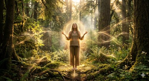 記事のテーマを意識して画像内は文字無しで次の見出しを元に画像を生成してください。Die Rückkehr der „Gottesfrequenz“: Das digitale Erwachen durch 963 Hz